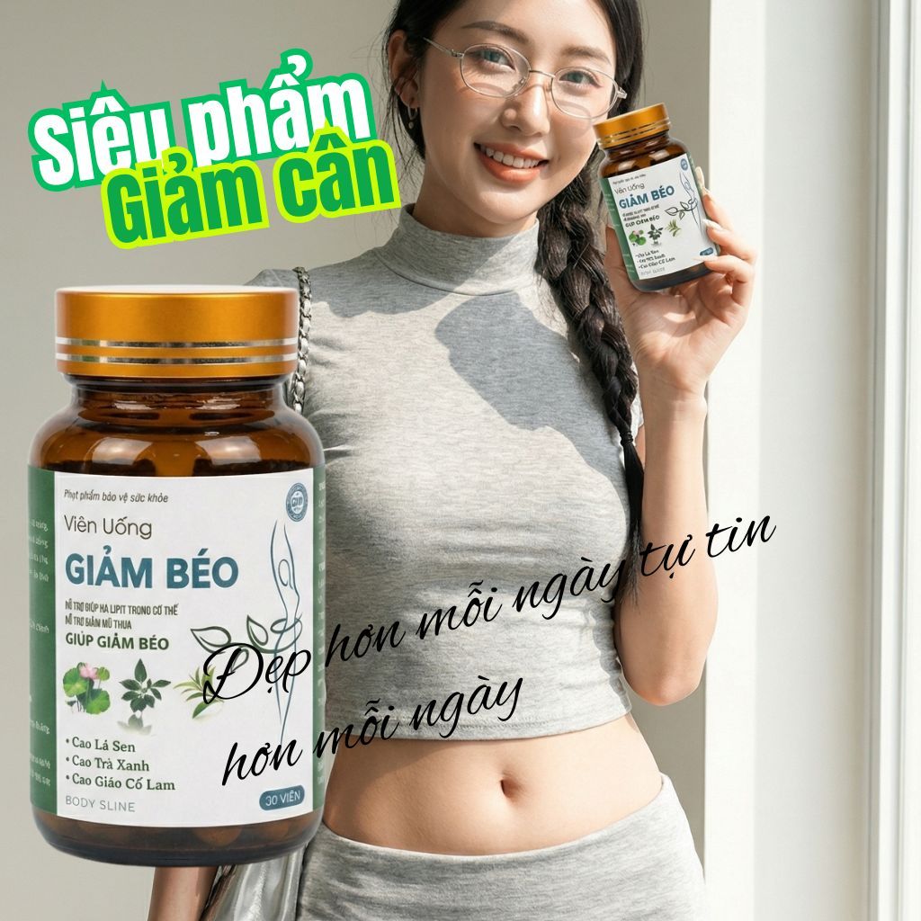Viên uống giảm cân giảm béo Chính hãng Hộp 30 viên, Hỗ trợ kiểm soát cân nặng an toàn hiệu quả Body Sline Viên uống giảm cân giảm béo Chính hãng Hộp 30 viên, Hỗ trợ kiểm soát cân nặng an toàn hiệu quả Body Sline