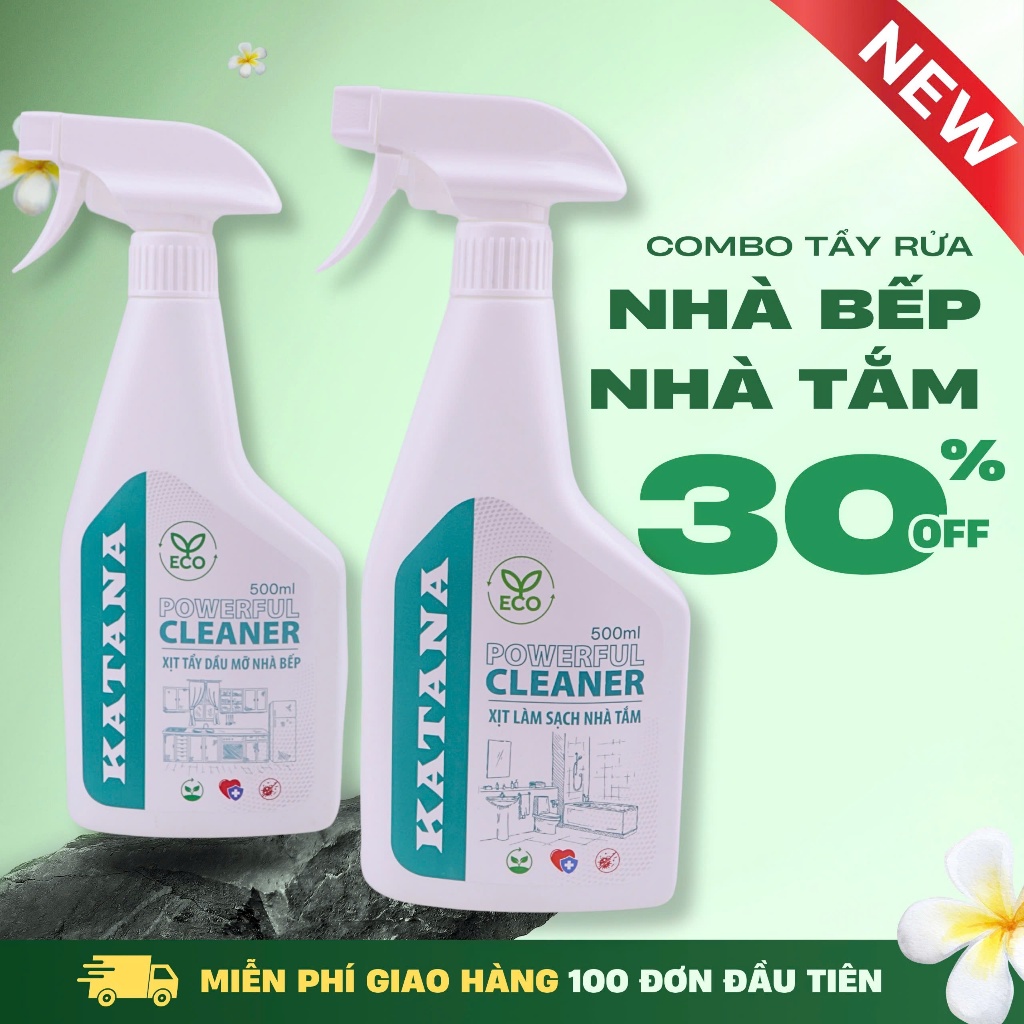 Combo 2 Chai Xịt Tẩy Rửa Đa Năng Nhà Bếp Và Nhà Tắm KATANA Cleaner (2 x 500ml) Combo 2 Chai Xịt Tẩy Rửa Đa Năng Nhà Bếp Và Nhà Tắm KATANA Cleaner (2 x 500ml)
