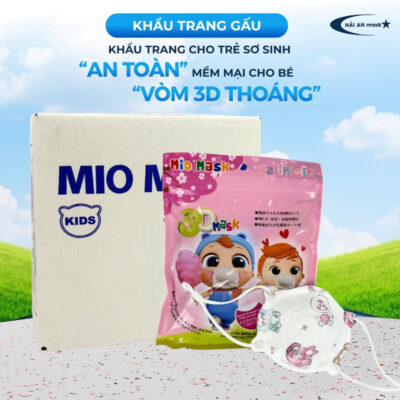 Khẩu Trang Gấu Cao Cấp Cho Bé Sơ Sinh 0-3 Tuổi – Combo 5, 10, 15 Chiếc Mềm Mại, Không Mùi, An Toàn Cho Bé