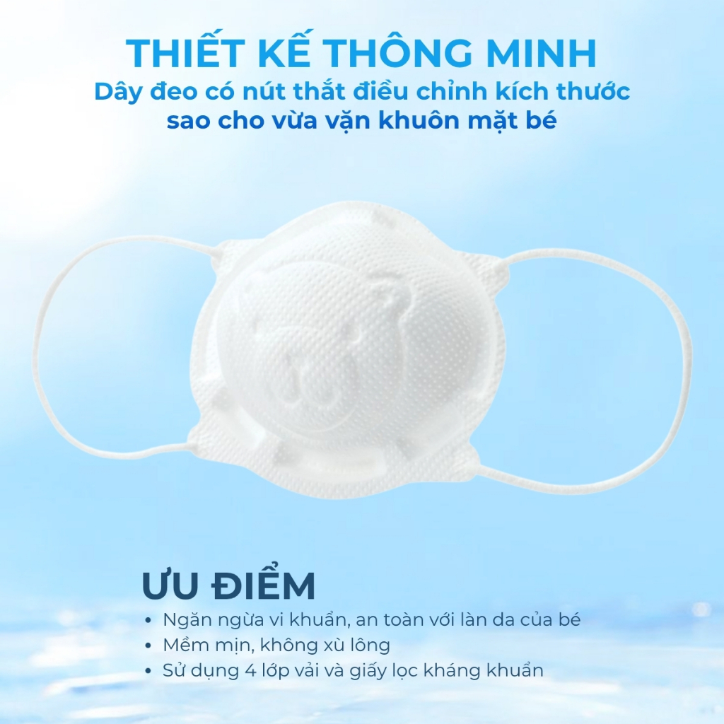 Khẩu Trang Gấu Cao Cấp Cho Bé Sơ Sinh 0-3 Tuổi – Combo 5, 10, 15 Chiếc Mềm Mại, Không Mùi, An Toàn Cho Bé Khẩu Trang Gấu Cao Cấp Cho Bé Sơ Sinh 0-3 Tuổi – Combo 5, 10, 15 Chiếc Mềm Mại, Không Mùi, An Toàn Cho Bé