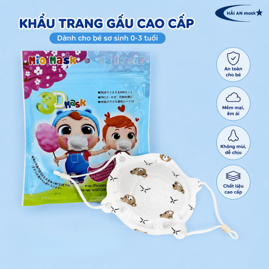 Khẩu Trang Gấu Cao Cấp Cho Bé Sơ Sinh 0-3 Tuổi – Combo 5, 10, 15 Chiếc Mềm Mại, Không Mùi, An Toàn Cho Bé Khẩu Trang Gấu Cao Cấp Cho Bé Sơ Sinh 0-3 Tuổi – Combo 5, 10, 15 Chiếc Mềm Mại, Không Mùi, An Toàn Cho Bé