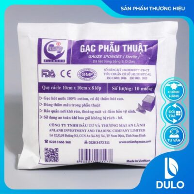 Gạc phẫu thuật 10cm x 10cm x 8 lớp (Combo 10 gói)