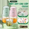 (CAO CẤP- 2 CỐI) Máy xay thực phẩm mini Samono SW-CD200, 2 tốc độ dung tích 300ml và 600ml, công suất 200W, xay ăn dặm