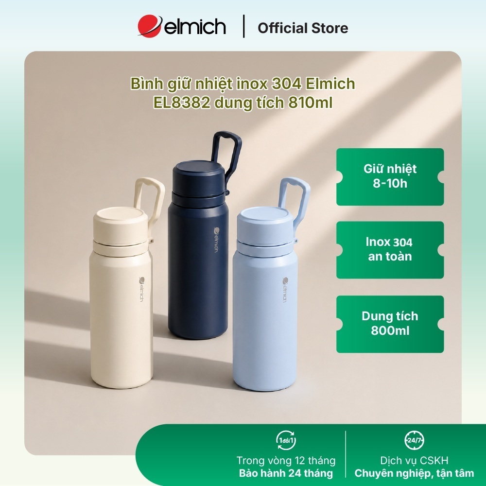 Bình giữ nhiệt inox 304 Elmich EL8382 dung tích 810ml Bình giữ nhiệt inox 304 Elmich EL8382 dung tích 810ml