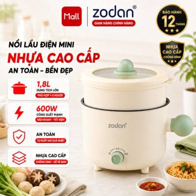 [TOP 1 SHOPEE][BH 1 NĂM] Nồi Lẩu Điện Mini, Nấu Mì 2 Tầng Kèm Giá Hấp Đa Năng Nướng, Luộc, Chống Dính