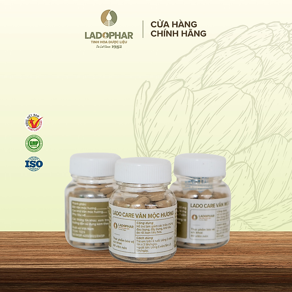 Viên uống Vân Mộc Hương LADOPHAR giúp hỗ trợ giảm các triệu chứng rối loạn tiêu hóa như đầy bụng, khó tiêu, tiêu chảy Viên uống Vân Mộc Hương LADOPHAR giúp hỗ trợ giảm các triệu chứng rối loạn tiêu hóa như đầy bụng, khó tiêu, tiêu chảy