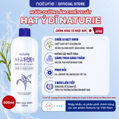 Nước Hoa Hồng Naturie Hatomugi 500ml Toner Ý Dĩ Cấp Ẩm Dưỡng Sáng Da Dịu Nhẹ Cho Mọi Loại Da