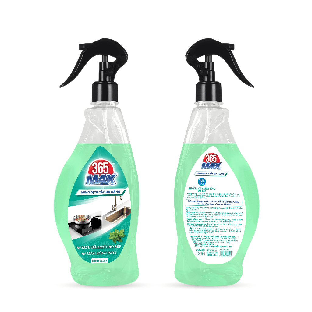 Combo 2 Xịt Tẩy Đa Năng 365 Max 570ml Hương Bạc Hà - Sạch dầu mỡ bếp, sáng bóng inox Combo 2 Xịt Tẩy Đa Năng 365 Max 570ml Hương Bạc Hà - Sạch dầu mỡ bếp, sáng bóng inox