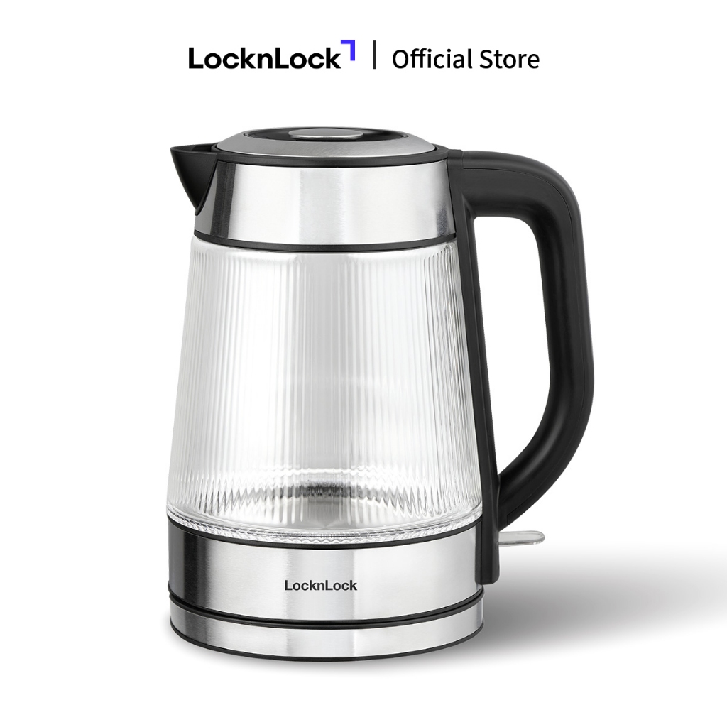 Ấm đun siêu tốc bằng thủy tinh LocknLock Glass Electric Kettle 1.8L có đèn led và lưới lọc EJK256BLK Ấm đun siêu tốc bằng thủy tinh LocknLock Glass Electric Kettle 1.8L có đèn led và lưới lọc EJK256BLK
