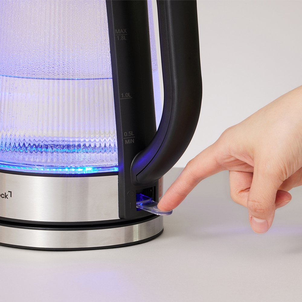 Ấm đun siêu tốc bằng thủy tinh LocknLock Glass Electric Kettle 1.8L có đèn led và lưới lọc EJK256BLK Ấm đun siêu tốc bằng thủy tinh LocknLock Glass Electric Kettle 1.8L có đèn led và lưới lọc EJK256BLK