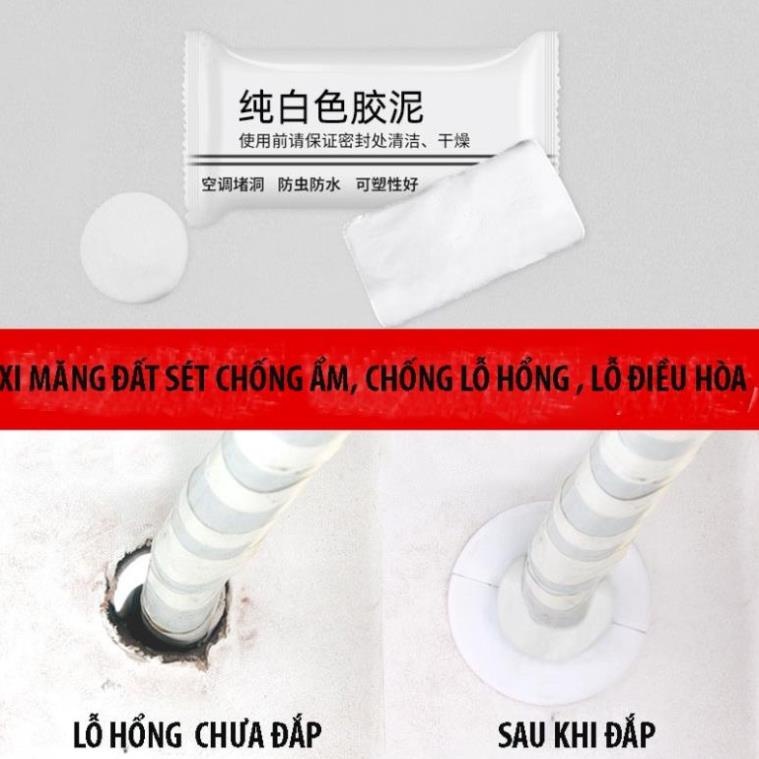 Combo 10 Bịch Xi Măng Dẻo Trắng 20g, Keo Trám Khe Chống Thấm Lỗ Điều Hòa Đường Ống Và Khe Tường Combo 10 Bịch Xi Măng Dẻo Trắng 20g, Keo Trám Khe Chống Thấm Lỗ Điều Hòa Đường Ống Và Khe Tường