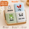 [Thêu Tên] Khăn cho bé ROYALIS hình động vật, khăn cotton cao cấp cá nhân hóa, mềm mại, thấm hút tốt
