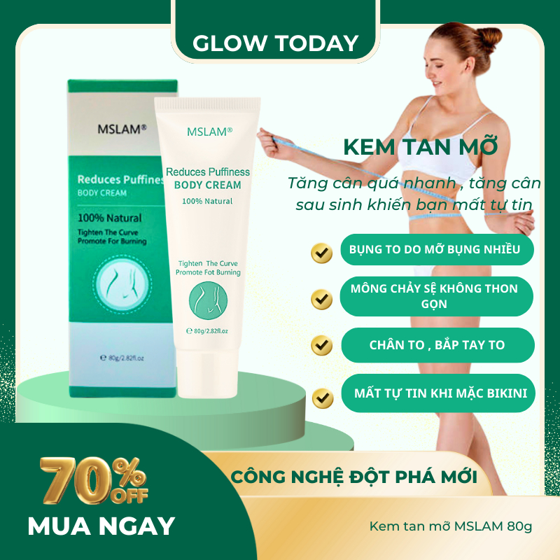 Kem Tan Mỡ MSLAM BODY CREAM Giảm Béo Toàn Thân Nhanh Kem giảm mỡ bụng hiệu quả 80g Kem Tan Mỡ MSLAM BODY CREAM Giảm Béo Toàn Thân Nhanh Kem giảm mỡ bụng hiệu quả 80g