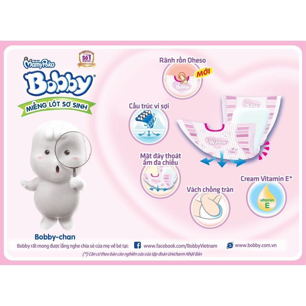 Miếng lót Bobby fresh Newborn 1 ( Dưới 5 kg, 108 miếng) - concung Miếng lót Bobby fresh Newborn 1 ( Dưới 5 kg, 108 miếng) - concung