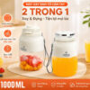 Máy Xay Sinh Tố Gropa Cầm Tay Mini Sạc Tích Điện 10 Lưỡi Dao Đa Năng Nhỏ Gọn Dung Tích 500ml Đa Năng