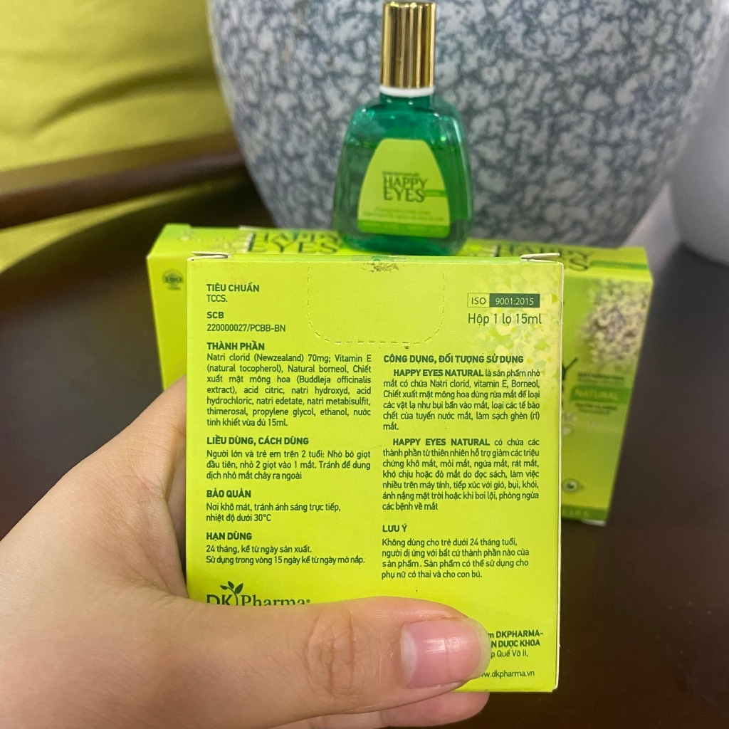 Dung dịch dưỡng mắt thảo dược Happy Eyes dịu nhẹ Dược Khoa - Dưỡng mắt hằng ngày, giảm khô mắt 15ml DK PHARMA Dung dịch dưỡng mắt thảo dược Happy Eyes dịu nhẹ Dược Khoa - Dưỡng mắt hằng ngày, giảm khô mắt 15ml DK PHARMA