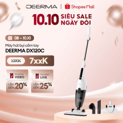 Máy hút bụi cầm tay Deerma DX120C lực hút 16000pa, công suất 600W phiên bản mới 2025 - Bảo hành 12 tháng
