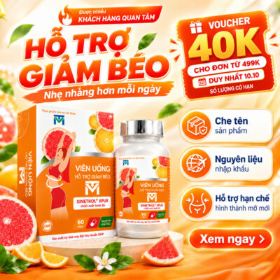 Viên uống hỗ trợ giảm béo VTM, hỗ trợ trong quá trình đốt mỡ giữ cơ - Lọ 60 viên