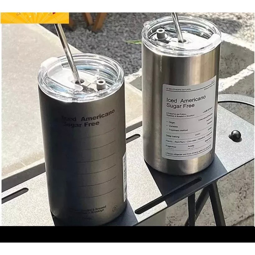 Bình đựng nước giữ nhiệt Iced Americano có ống hút dung tích 600ml, Bình đựng nước giữ nhiệt Iced Americano có ống hút dung tích 600ml,