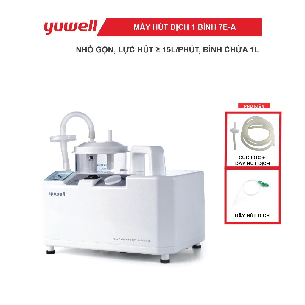 Máy Hút Dịch 1 Bình YUWELL 7E-A - Dành cho người lớn và trẻ em - BH 24 tháng Máy Hút Dịch 1 Bình YUWELL 7E-A - Dành cho người lớn và trẻ em - BH 24 tháng