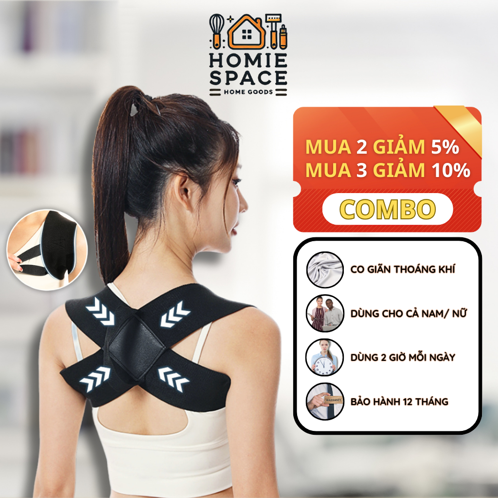 Đai Chống Gù Lưng Homie Space Hỗ Trợ Cột Sống - Dành Cho Mọi Đối Tượng - Đeo Thoải Mái, Hiệu Quả Cao Đai Chống Gù Lưng Homie Space Hỗ Trợ Cột Sống - Dành Cho Mọi Đối Tượng - Đeo Thoải Mái, Hiệu Quả Cao