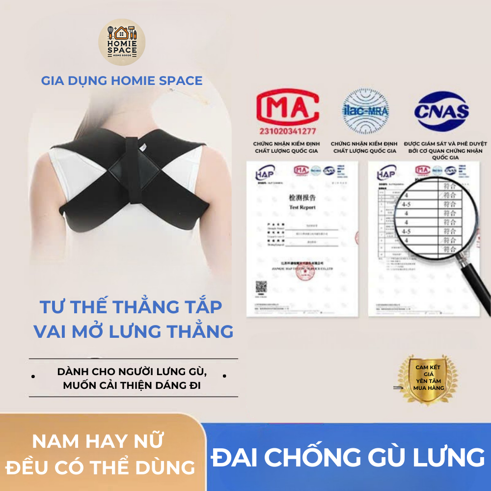 Đai Chống Gù Lưng Homie Space Hỗ Trợ Cột Sống - Dành Cho Mọi Đối Tượng - Đeo Thoải Mái, Hiệu Quả Cao Đai Chống Gù Lưng Homie Space Hỗ Trợ Cột Sống - Dành Cho Mọi Đối Tượng - Đeo Thoải Mái, Hiệu Quả Cao