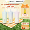 Bình giữ nhiệt LocknLock phủ sứ Ceramic Milk Tea Tumbler LHC4369 kèm ống hút trân châu dung tích 720ml - 3 Màu