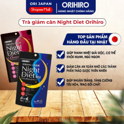 Trà Thảo Mộc Giảm Cân ORIHIRO Night Diet Nhật Bản Thanh Nhiệt Giải Độc Cơ Thể Túi 20 Gói Nhỏ
