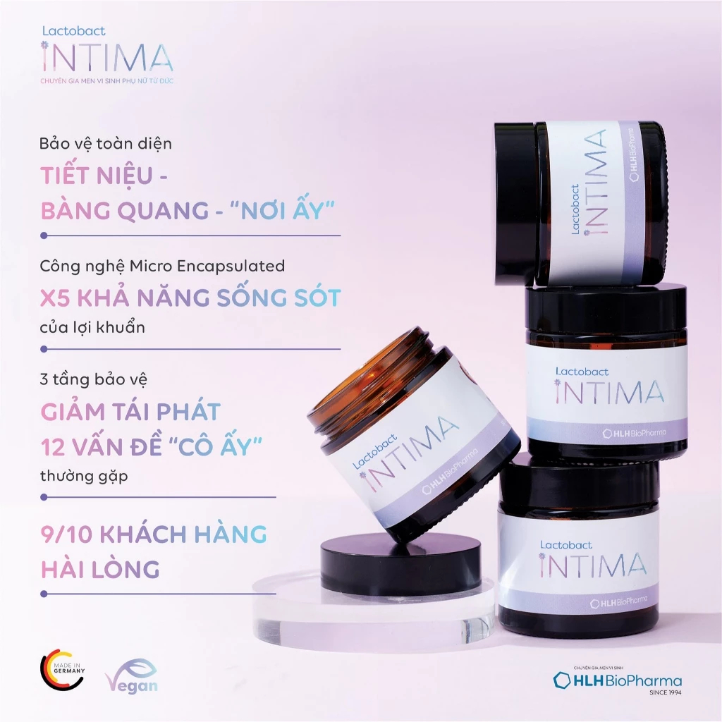 Men vi sinh phụ khoa Lactobact Intima bổ sung lợi khuẩn, Cranberry, D-Mannose từ Đức hộp 30 viên | Wir Group Men vi sinh phụ khoa Lactobact Intima bổ sung lợi khuẩn, Cranberry, D-Mannose từ Đức hộp 30 viên | Wir Group