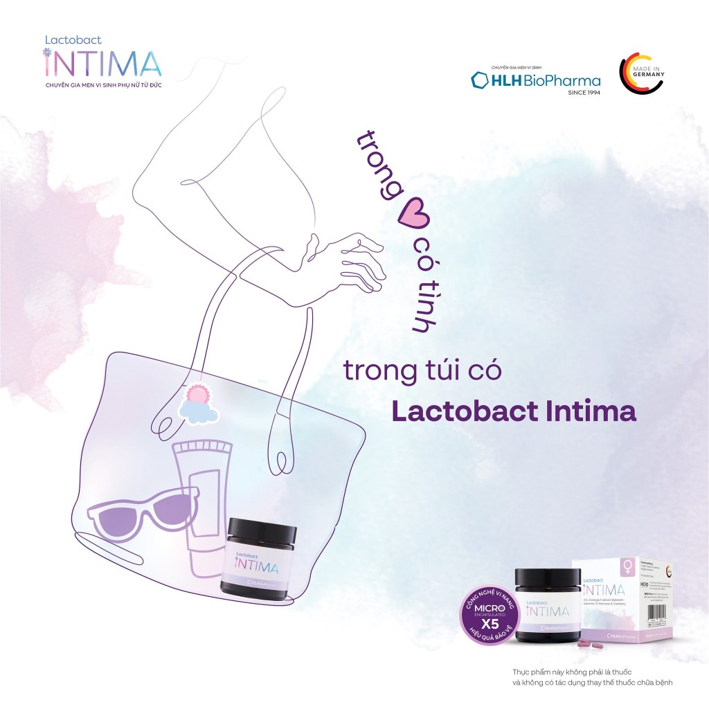 Men vi sinh phụ khoa Lactobact Intima bổ sung lợi khuẩn, Cranberry, D-Mannose từ Đức hộp 30 viên | Wir Group Men vi sinh phụ khoa Lactobact Intima bổ sung lợi khuẩn, Cranberry, D-Mannose từ Đức hộp 30 viên | Wir Group