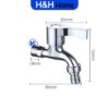 Vòi nước tay gạt ABS sáng bóng ko ăn mòn , vòi hồ xả nước mạnh H&H HOME