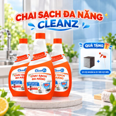 Chai Sạch Nhà Và Bếp Cleanz Làm Sạch Dầu Mỡ, Vết Ố Vàng Dung Tích 450ml