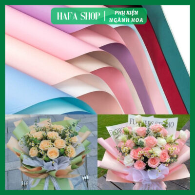 20Tờ Giấy Gói Hoa 2 Mặt Màu Trơn 58x58cm 40 Màu Pastel Hàng Chất Lượng Cao Không Thấm Nước HAFA SHOP