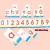 Bộ thẻ học Thông Minh nhận biết Chữ cái và Số - 40 thẻ - 3 kích thước - dành cho cô và trò