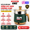 [BH 1NĂM] Nồi Lẩu Điện Mini, Nấu Mì 2 Tầng Kèm Giá Hấp Đa Năng  Nướng, Luộc, Chiên Chống Dính Vấn Đá Tiện Lợi
