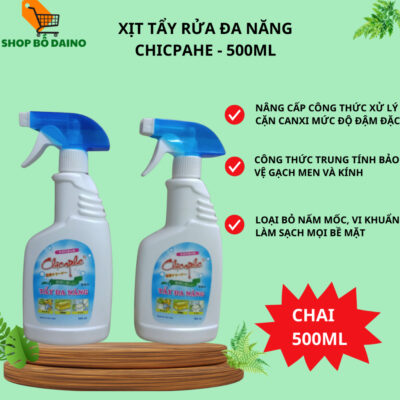 Xịt tẩy rửa đa năng Chicaphe 500ml tẩy cặn canxi, vệ sinh bếp, sàn nhà.., siêu sạch - shop bố Daino