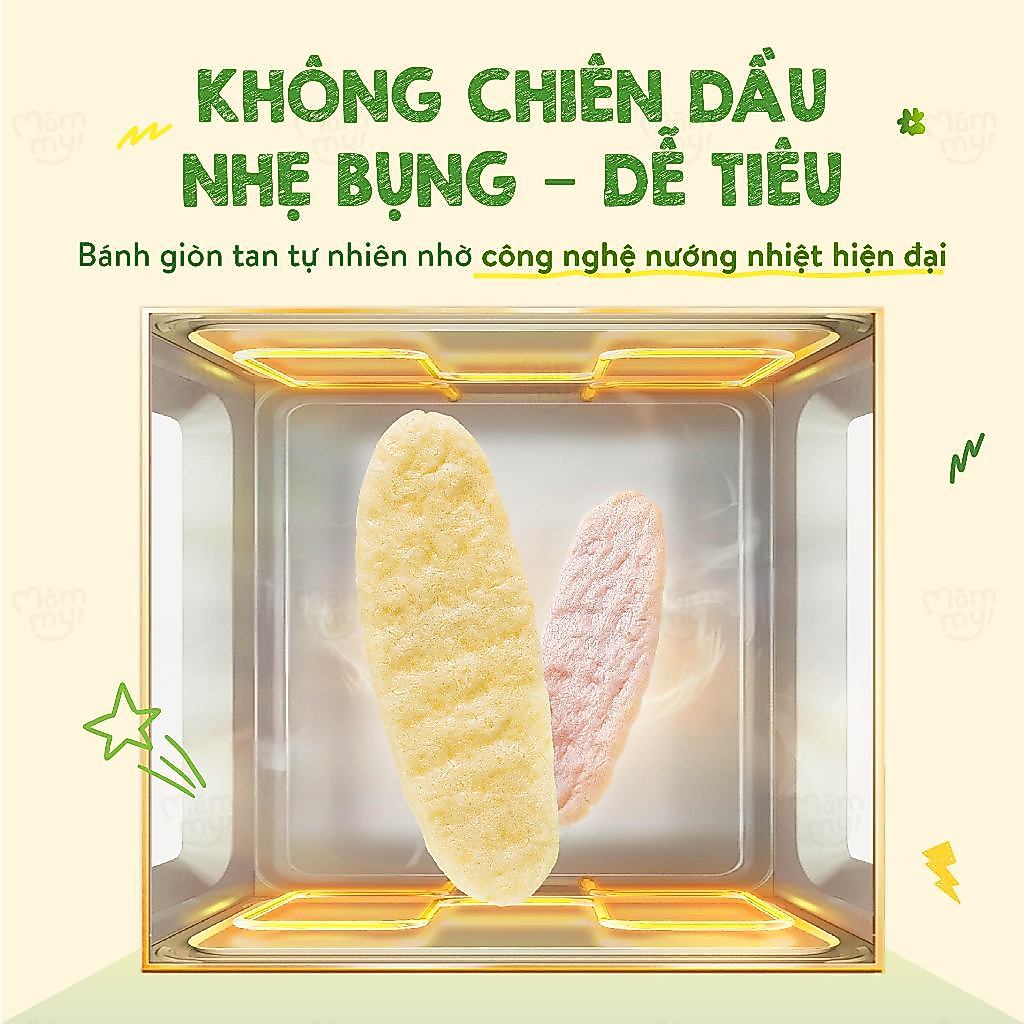Combo bánh ăn dặm gạo dẹt ăn dặm hữu cơ cho bé Mămmy vị rau củ, chuối, dâu việt quất hộp 50g Combo bánh ăn dặm gạo dẹt ăn dặm hữu cơ cho bé Mămmy vị rau củ, chuối, dâu việt quất hộp 50g