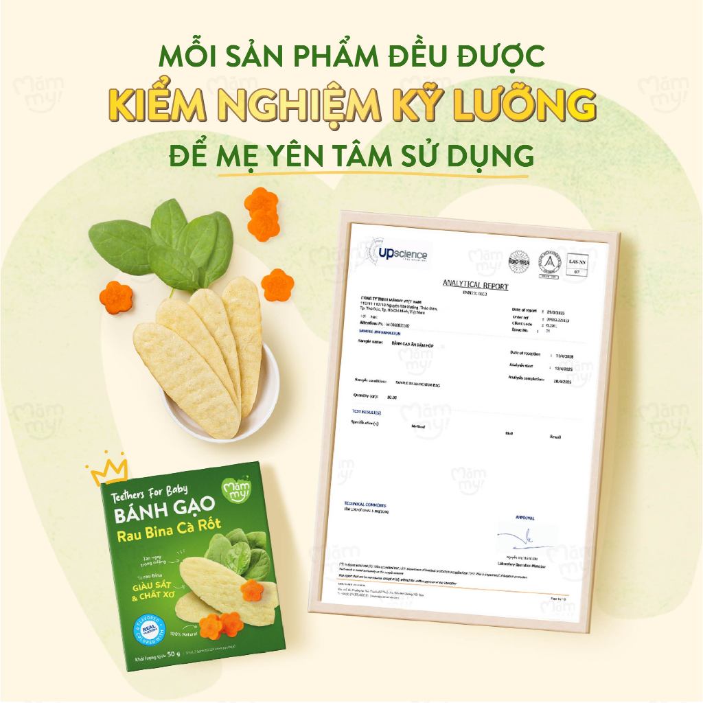 Combo bánh ăn dặm gạo dẹt ăn dặm hữu cơ cho bé Mămmy vị rau củ, chuối, dâu việt quất hộp 50g Combo bánh ăn dặm gạo dẹt ăn dặm hữu cơ cho bé Mămmy vị rau củ, chuối, dâu việt quất hộp 50g