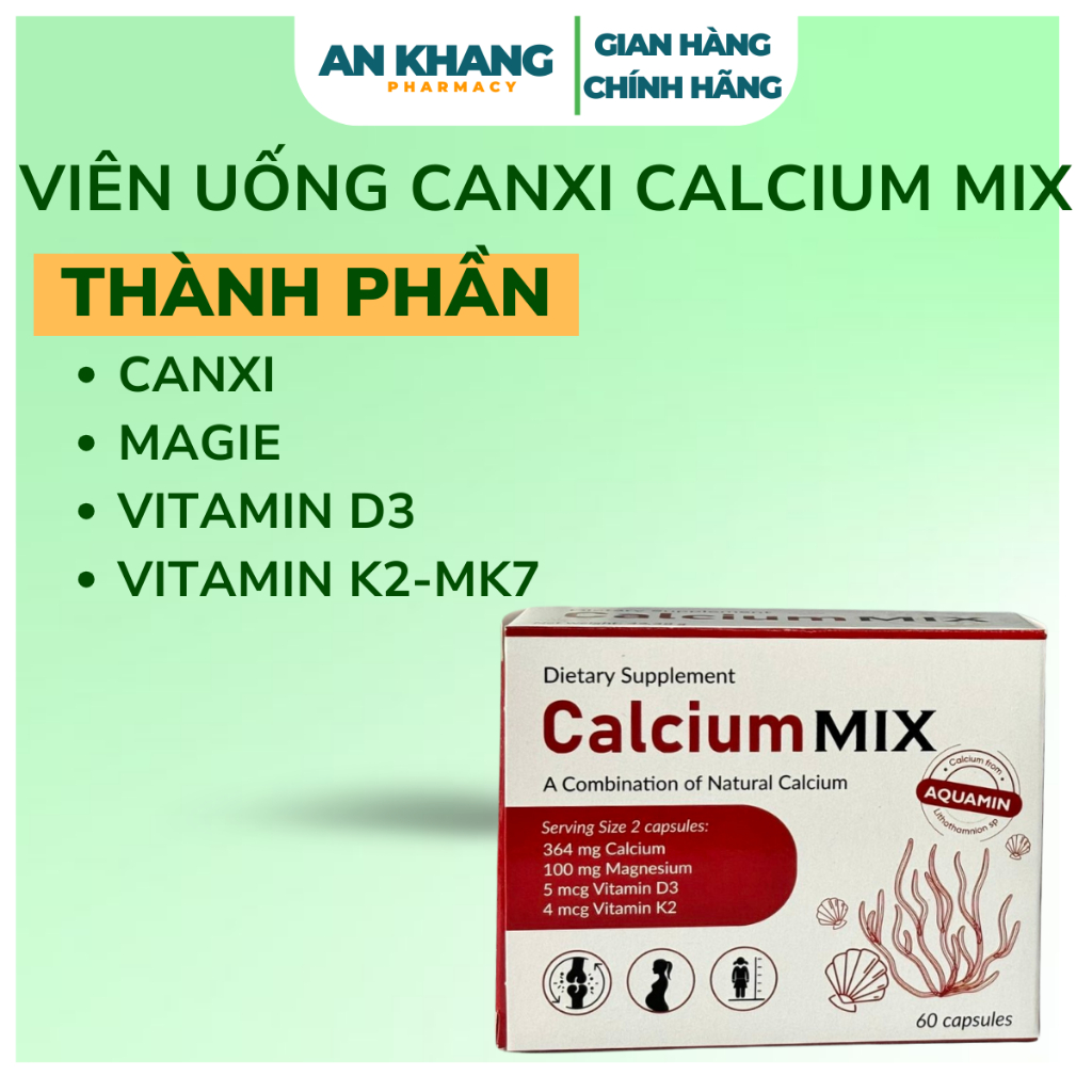 Viên Uống Calcium MIX Hữu Cơ – Bổ Sung Canxi, Magie, D3K2 Nhập Khẩu Ba Lan Cho Mẹ Bầu, Ngừa Loãng Xương Viên Uống Calcium MIX Hữu Cơ – Bổ Sung Canxi, Magie, D3K2 Nhập Khẩu Ba Lan Cho Mẹ Bầu, Ngừa Loãng Xương