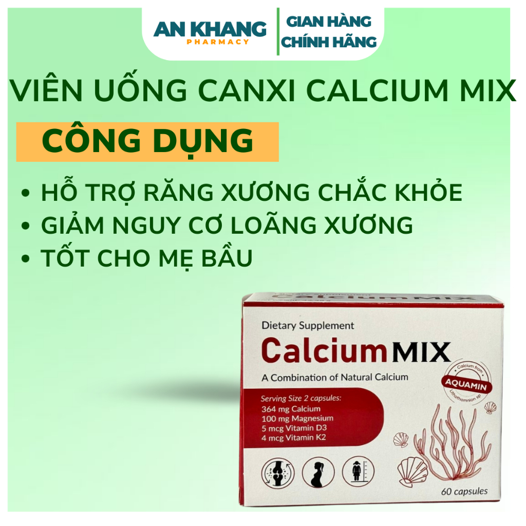 Viên Uống Calcium MIX Hữu Cơ – Bổ Sung Canxi, Magie, D3K2 Nhập Khẩu Ba Lan Cho Mẹ Bầu, Ngừa Loãng Xương Viên Uống Calcium MIX Hữu Cơ – Bổ Sung Canxi, Magie, D3K2 Nhập Khẩu Ba Lan Cho Mẹ Bầu, Ngừa Loãng Xương