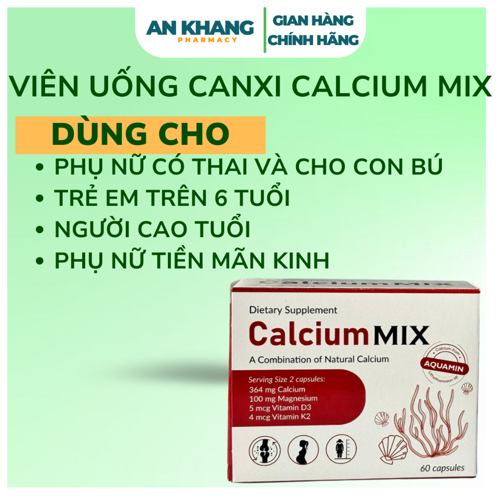 Viên Uống Calcium MIX Hữu Cơ – Bổ Sung Canxi, Magie, D3K2 Nhập Khẩu Ba Lan Cho Mẹ Bầu, Ngừa Loãng Xương Viên Uống Calcium MIX Hữu Cơ – Bổ Sung Canxi, Magie, D3K2 Nhập Khẩu Ba Lan Cho Mẹ Bầu, Ngừa Loãng Xương