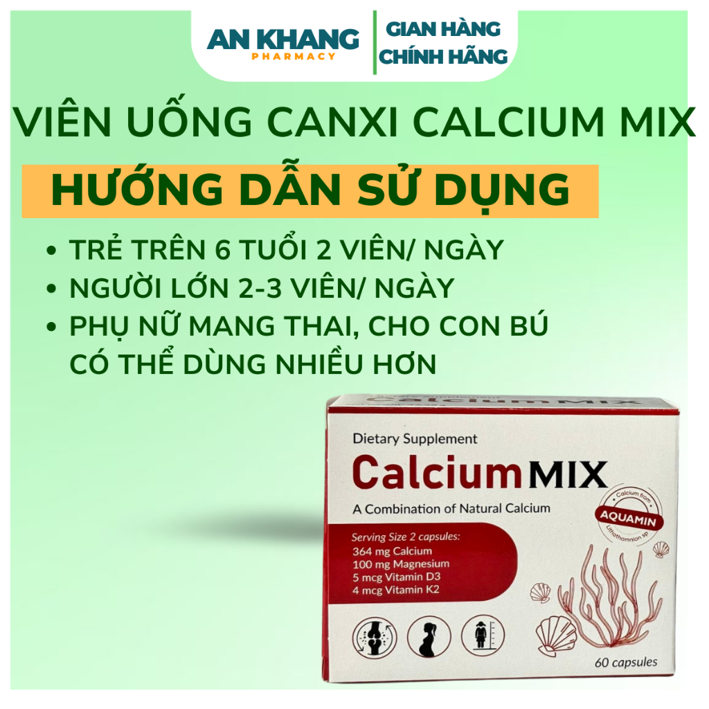 Viên Uống Calcium MIX Hữu Cơ – Bổ Sung Canxi, Magie, D3K2 Nhập Khẩu Ba Lan Cho Mẹ Bầu, Ngừa Loãng Xương Viên Uống Calcium MIX Hữu Cơ – Bổ Sung Canxi, Magie, D3K2 Nhập Khẩu Ba Lan Cho Mẹ Bầu, Ngừa Loãng Xương
