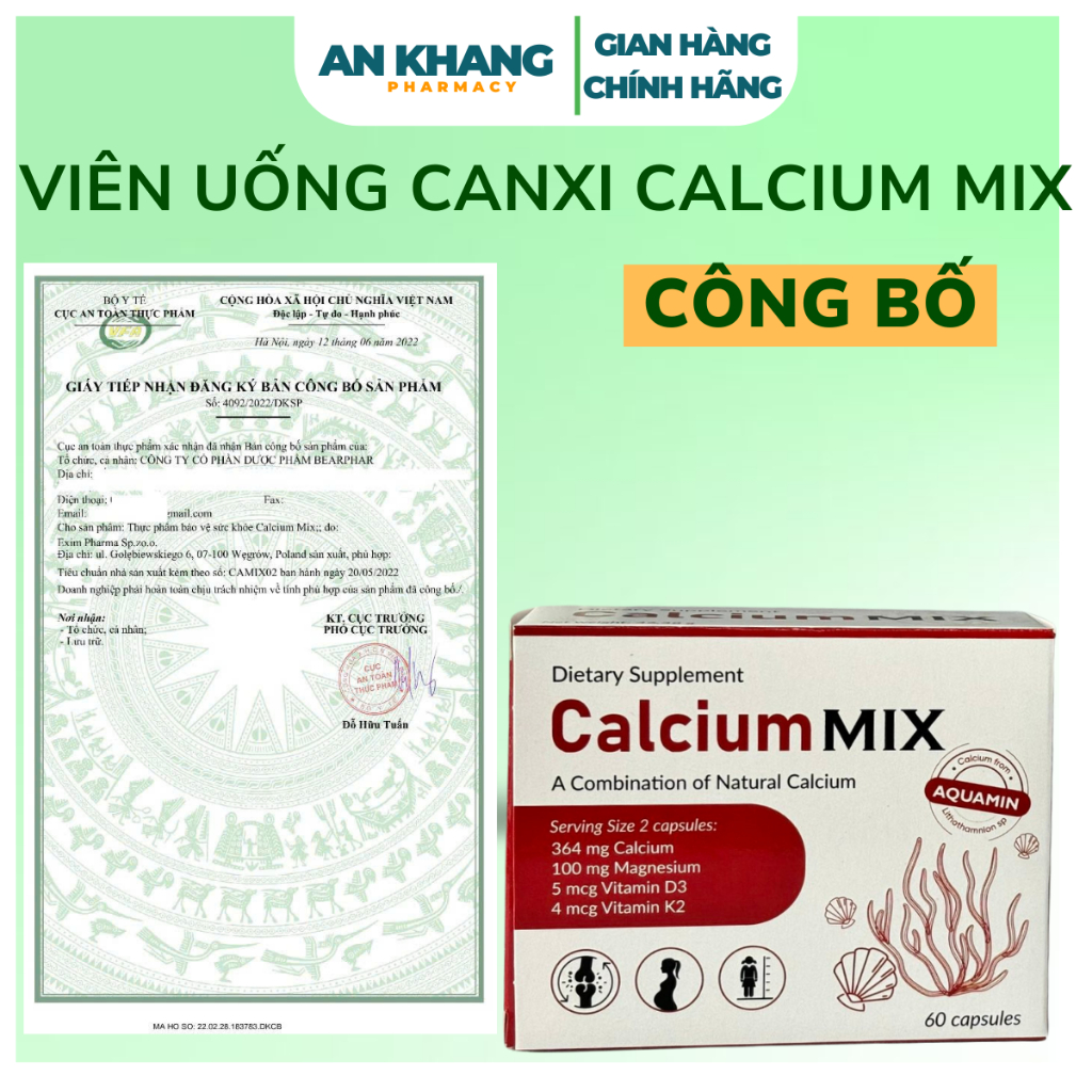 Viên Uống Calcium MIX Hữu Cơ – Bổ Sung Canxi, Magie, D3K2 Nhập Khẩu Ba Lan Cho Mẹ Bầu, Ngừa Loãng Xương Viên Uống Calcium MIX Hữu Cơ – Bổ Sung Canxi, Magie, D3K2 Nhập Khẩu Ba Lan Cho Mẹ Bầu, Ngừa Loãng Xương