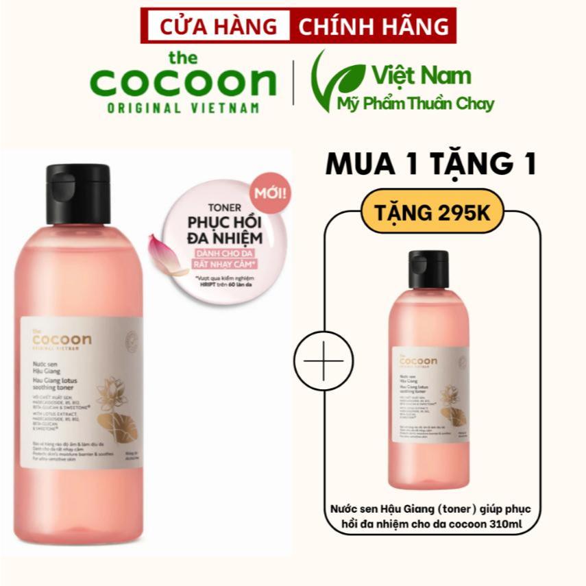 Nước sen Hậu Giang (toner) Cocoon giúp phục hồi đa nhiệm cho da rất nhạy cảm 140ml / 310ml - Vegan