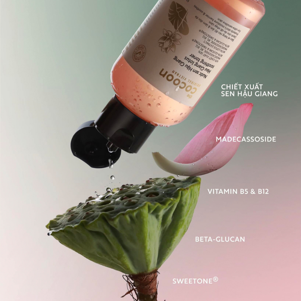 Nước sen Hậu Giang (toner) Cocoon giúp phục hồi đa nhiệm cho da rất nhạy cảm 140ml / 310ml - Vegan Nước sen Hậu Giang (toner) Cocoon giúp phục hồi đa nhiệm cho da rất nhạy cảm 140ml / 310ml - Vegan
