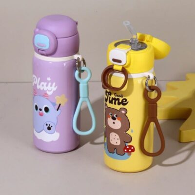 (Tặng túi trong) Bình giữ nhiệt học sinh 500ml mẫu mới inox 316 có họa tiết ngộ nghĩnh, tiện lợi