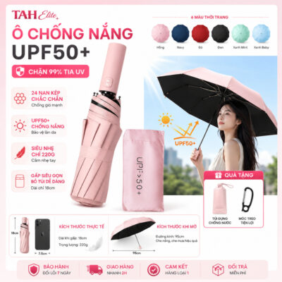 Ô Che Mưa 12 Nan Kép Chống Gió, Ô Dù Gấp Gọn Cao Cấp Siêu Bền