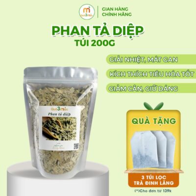 Phan Tả Diệp Sấy Khô giảm táo bón, nhuận tràng, giảm cân, đại tiện dễ túi 200gr thương hiệu Quà 3 Miền