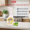 Nước Xịt Lau Bếp HASO chính hãng Hương Chanh 500ml Sạch Dầu Mỡ, Đánh Bay Vết Bẩn Cặn Bám Lâu Ngày, Khử Mùi Hôi Hiệu Quả