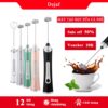 Máy đánh bọt cà phê sạc điện Dejaf, 2 đầu đa năng, thép không gỉ, sạc USB - Hàng Chính Hãng